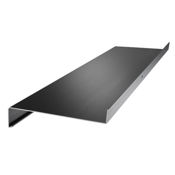 Alu Fensterbank aussen, dunkelbronze, bronze C34 mit 40mm Tropfkante, 300x50mm Detail 1