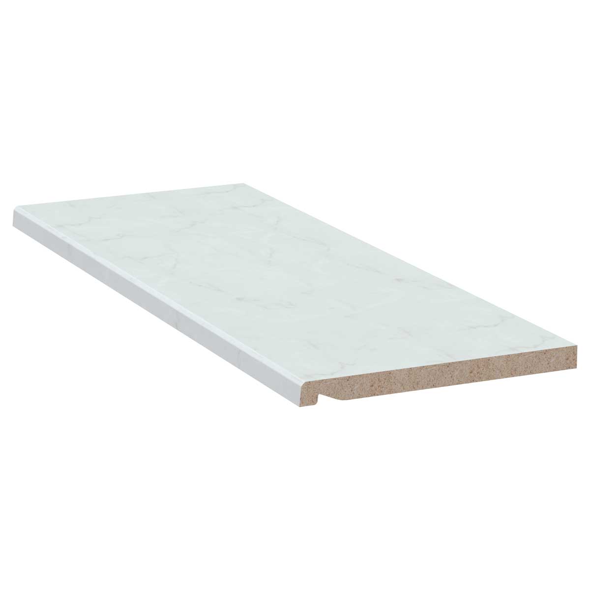 Werzalit Compact Innenfensterbank in Marmor Bianco Dekor, 300 x 150 mm aus Holz