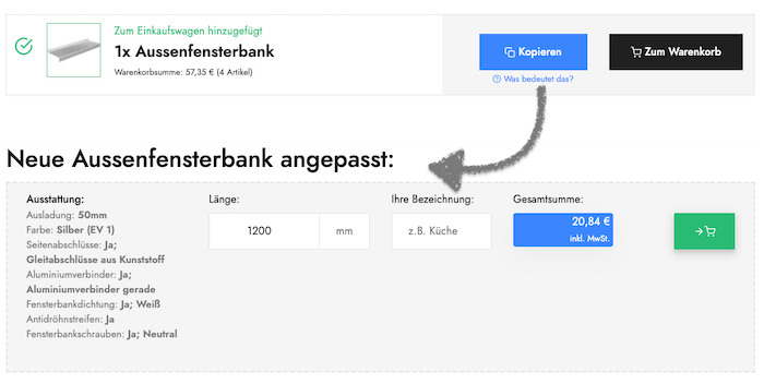 Produkt kopieren Anleitung